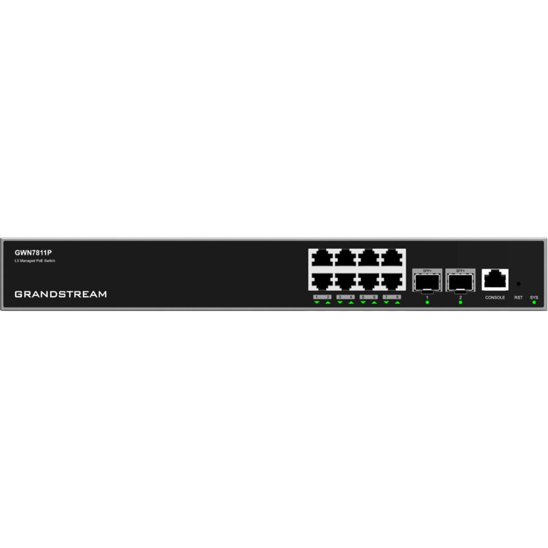 Switch GRANDSTREAM GWN7811P Gigabit Ethernet, 10 portów, Funkcja PoE, Zarządzalny