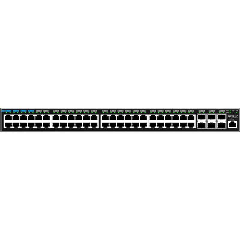 Switch GRANDSTREAM GWN7816P Gigabit Ethernet, 54 porty, Funkcja PoE, Zarządzalny