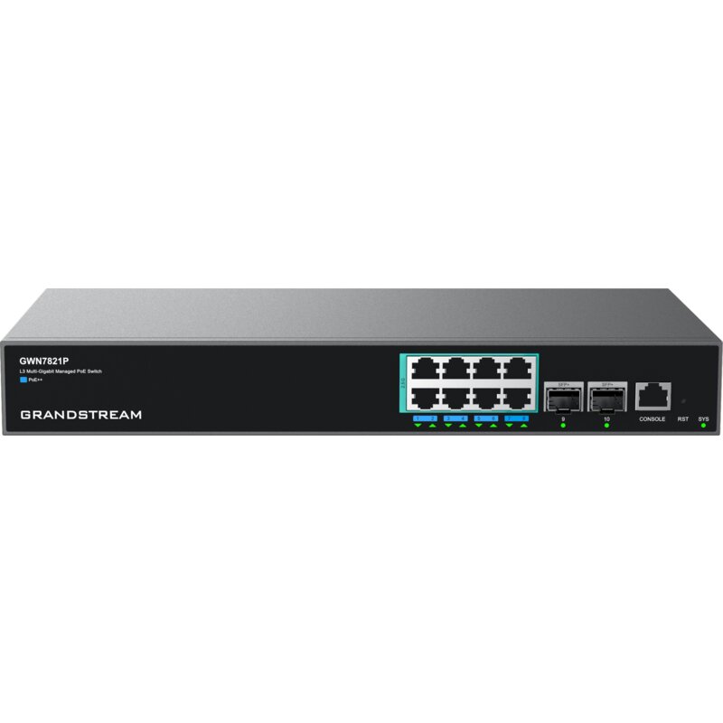 Switch GRANDSTREAM GWN7821P 2.5 Gigabit Ethernet, 10 portów, Funkcja PoE, Zarządzalny