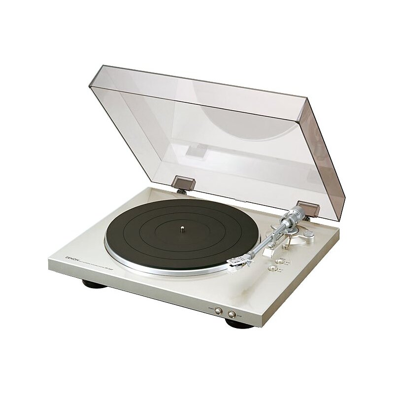 Gramofon DENON DP-300F Srebrny Lakier, Automatyczny, Napęd paskowy, Pokrywa w zestawie, Prędkość odtw. 33 1/3,45 obr./min