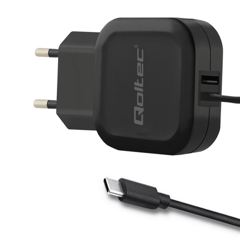 Qoltec 50190 USB-A USB-C 17W Czarny