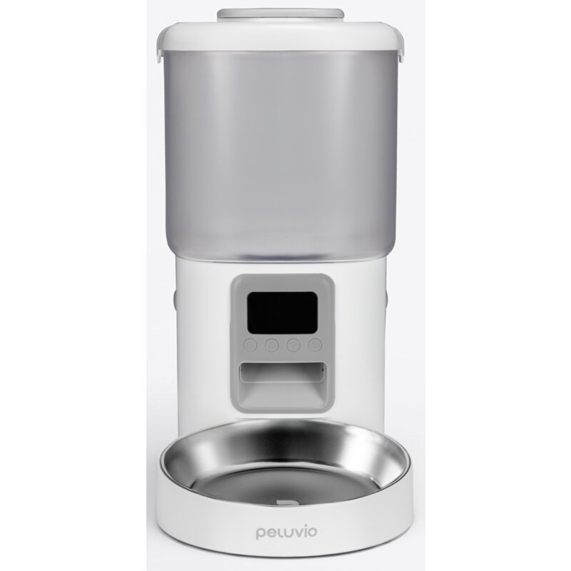 Dozownik karmy automatyczny PELUVIO Crispy Biały