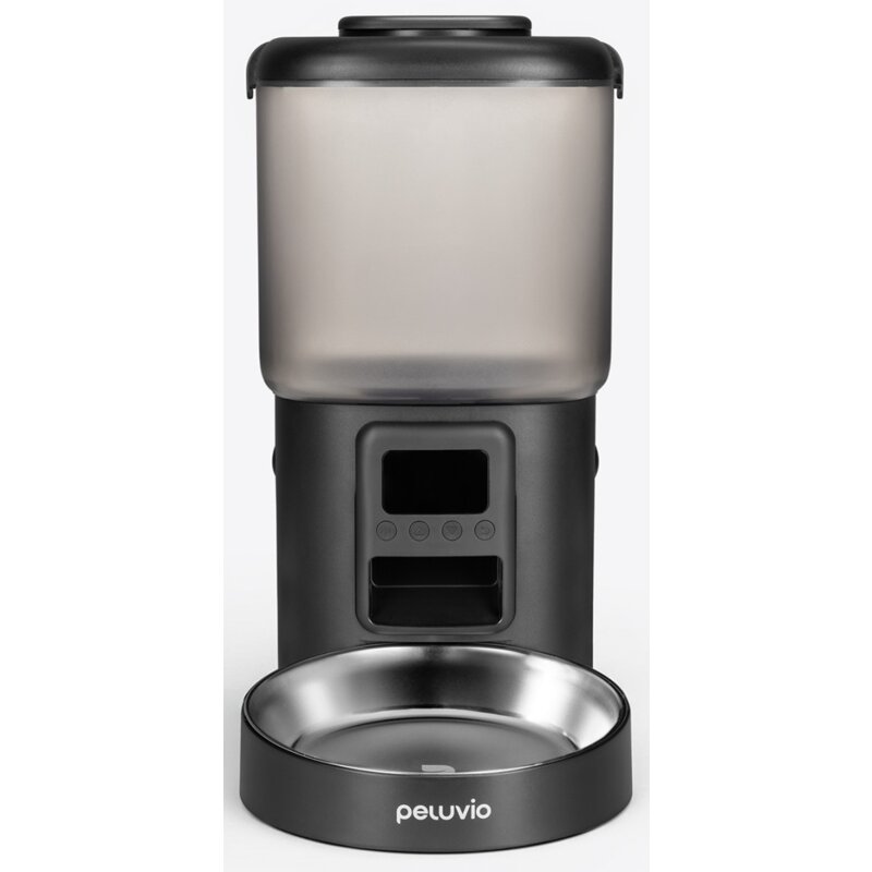 Dozownik karmy automatyczny PELUVIO Crispy Czarny
