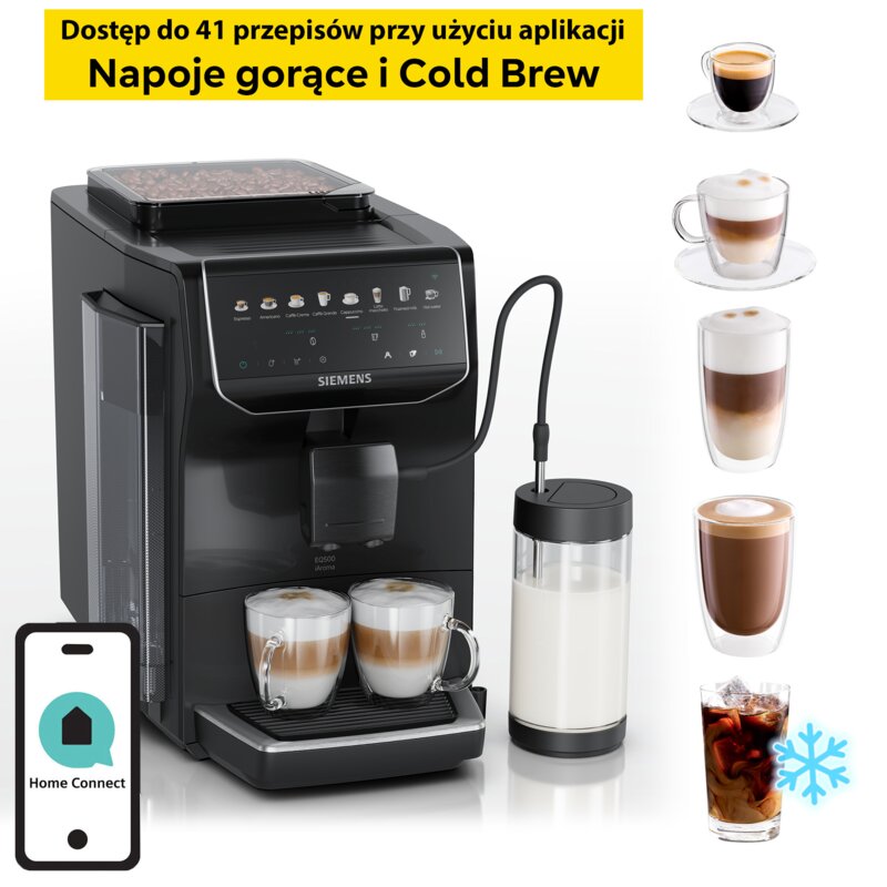Ekspres SIEMENS EQ.500 TP555EM5 iAroma (Cold Brew dostępne z aplikacji mobilnej)
