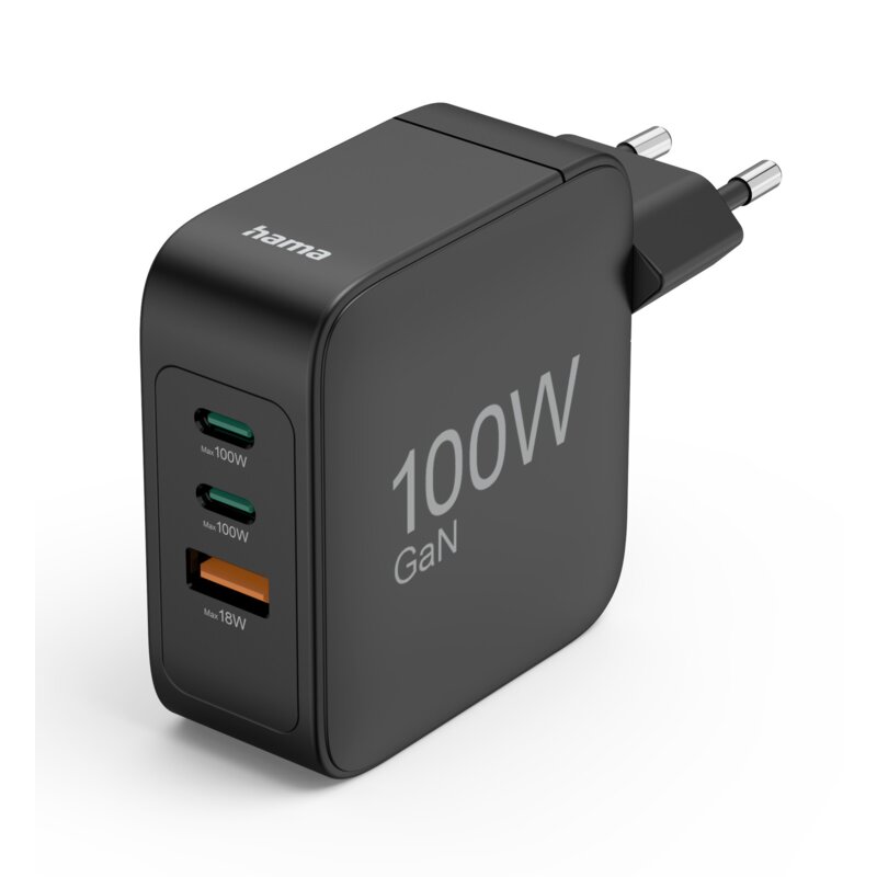 Hama 538625 2x USB-C 1x USB-A 100W Czarny