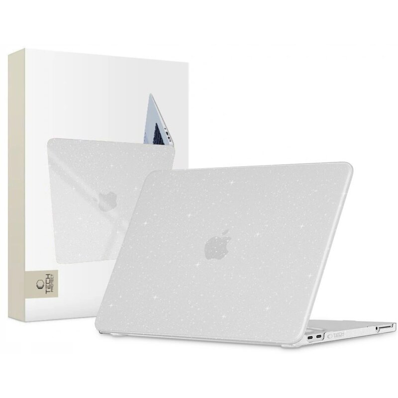 Etui na laptopa TECH-PROTECT Smartshell do Apple Macbook Neo 13 2026 Przezroczysto-brokatowy