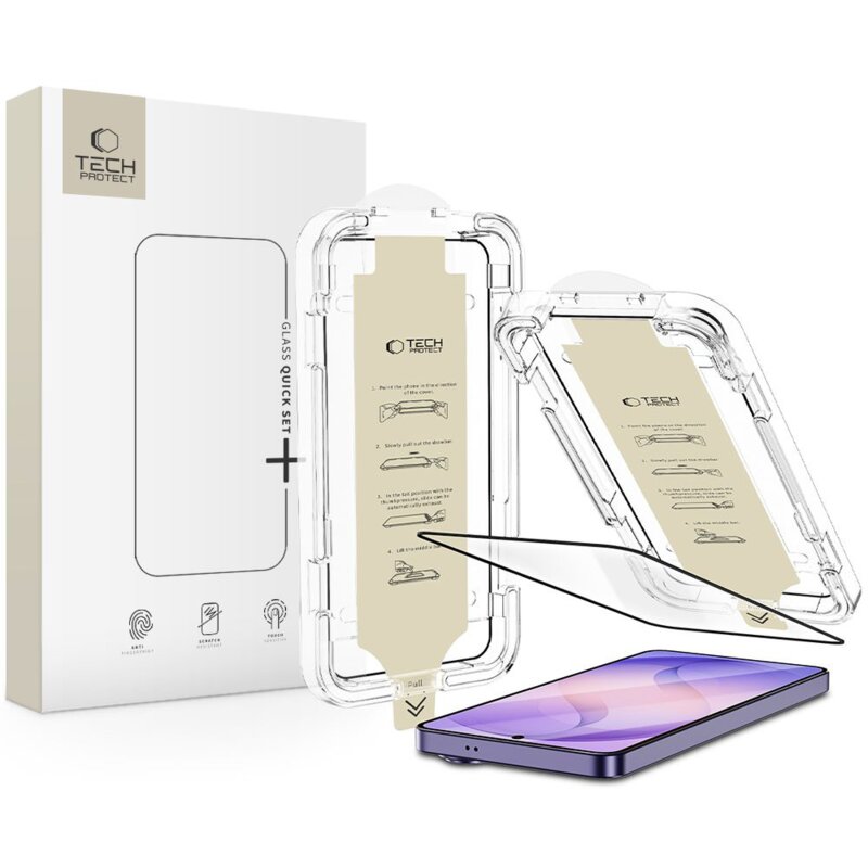 Szkło antyrefleksyjne TECH-PROTECT Quick Set AR+ do Samsung Galaxy S26 Ultra Czarny