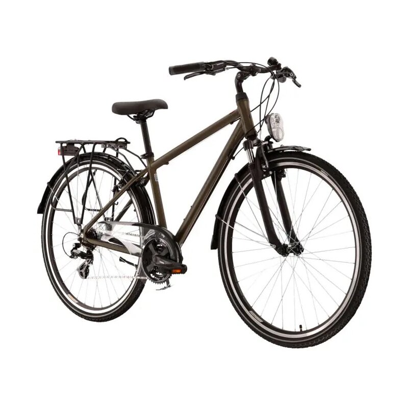 Rower trekkingowy KROSS Trans 2.0 M19 28 cali męski Khaki-czarny mat