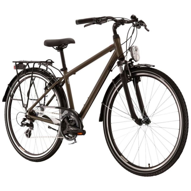 Rower trekkingowy KROSS Trans 2.0 M17 28 cali męski Khaki-czarny