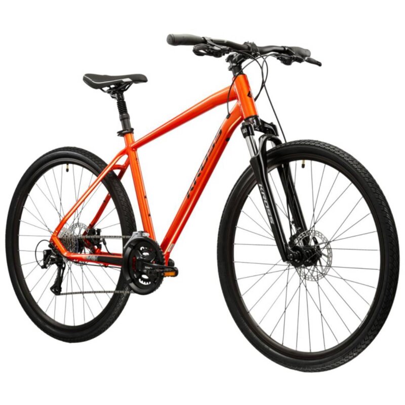 Rower trekkingowy KROSS Evado 3.0 M23 28 cali męski Pomarańczowo-czarny