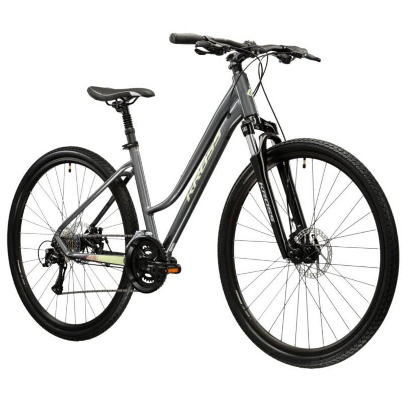 Rower trekkingowy KROSS Evado 3.0 D19 28 cali damski Szaro-zielony