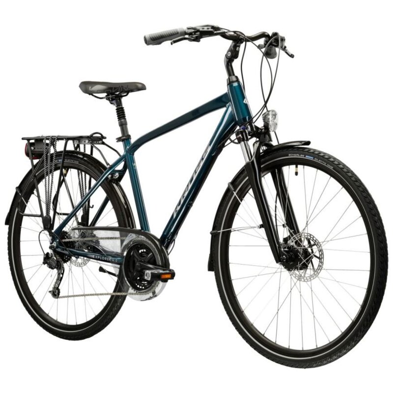 Rower trekkingowy KROSS Explorer 4.0 M17 28 cali męski Turkusowo-srebrny