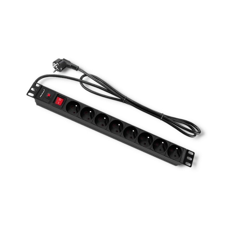 Listwa QOLTEC Rack 53996 (2 m) Czarny