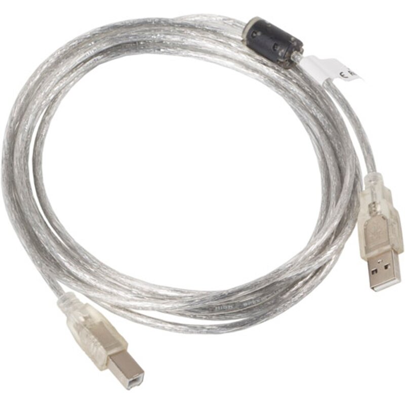 Lanberg kabel usb 2.0 am-bm 3m, ferryt, transparen ca-usba-12cc-0030-tr