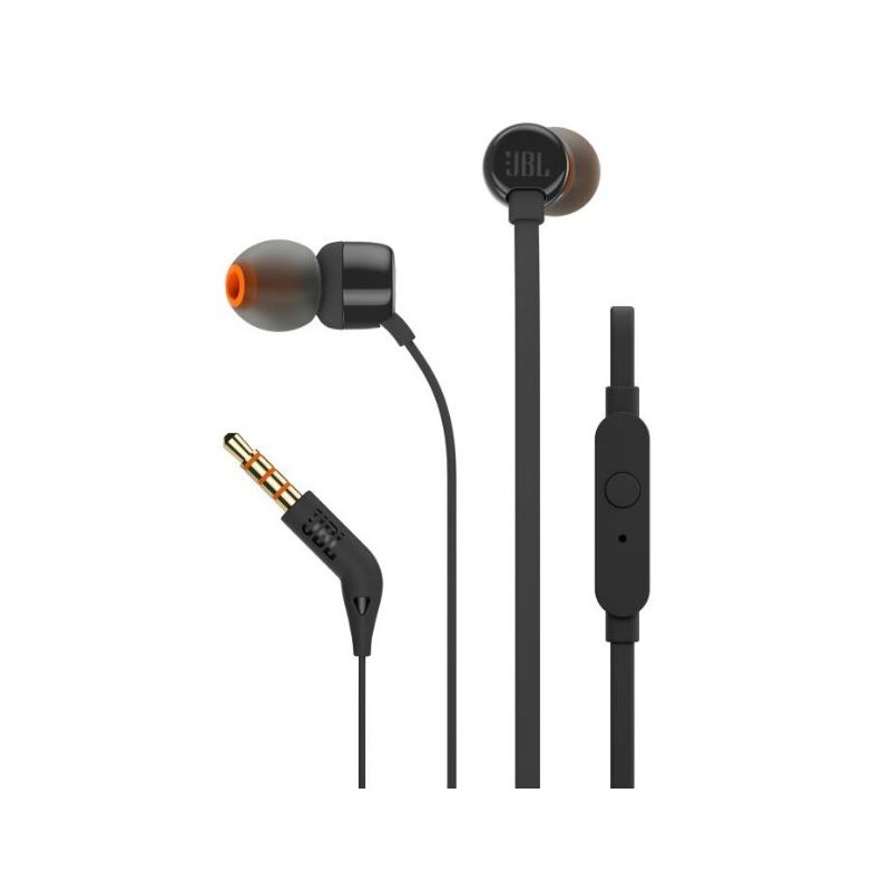 Słuchawki dokanałowe JBL T110 z mikrofonem Czarny