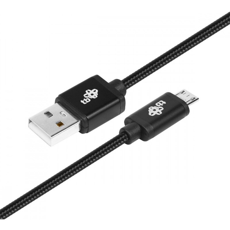 TB Kabel USB-Micro USB 1.5 m. czarny sznurek