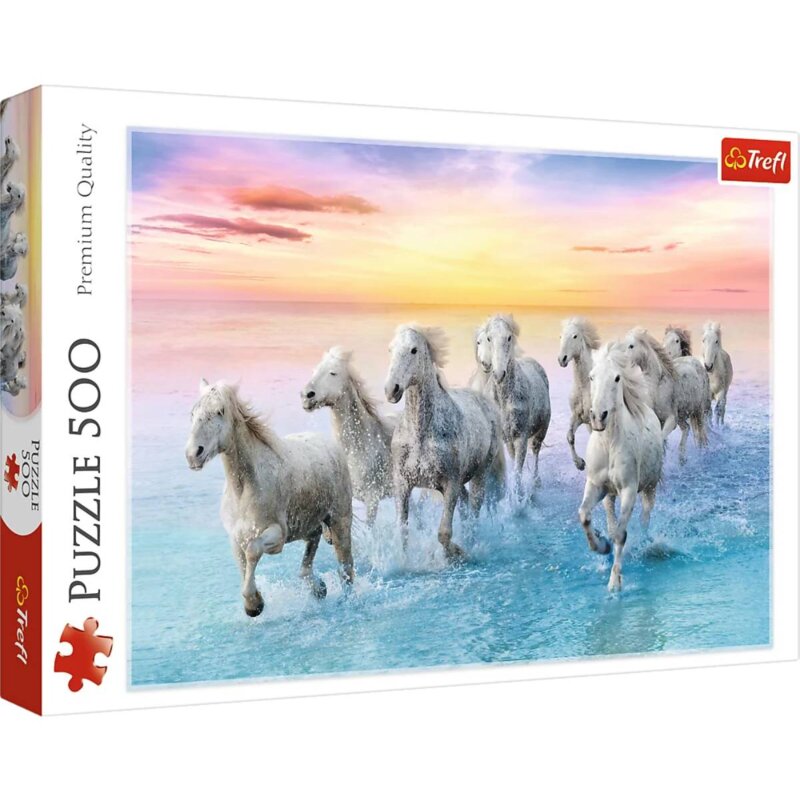 Puzzle TREFL Białe konie w galopie 37289 (500 elementów)