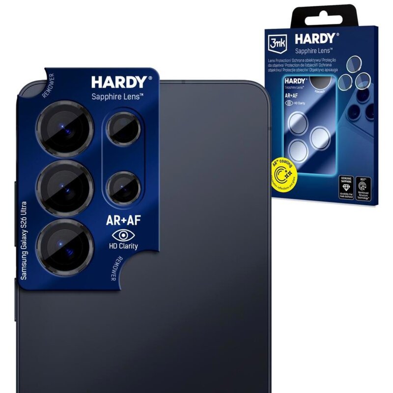 Szkło hartowane na obiektyw 3MK Hardy Sapphire Lens do Samsung Galaxy S26 Ultra