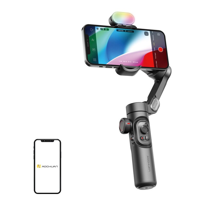Gimbal AOCHUAN XE z oświetleniem RGB Czarny
