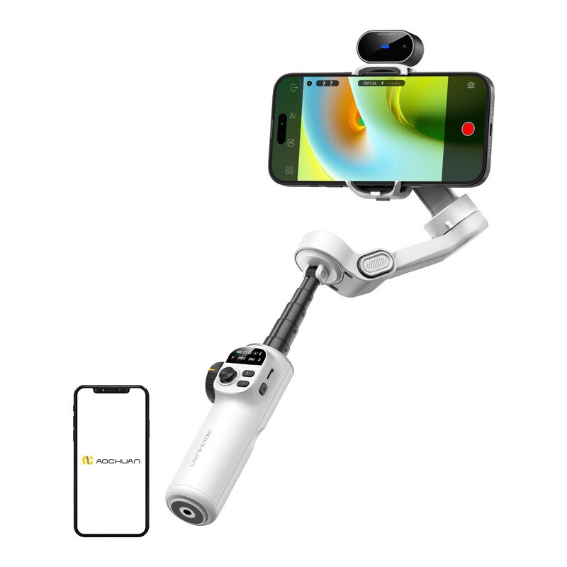 Gimbal AOCHUAN X2 z czujnikiem AI Biały