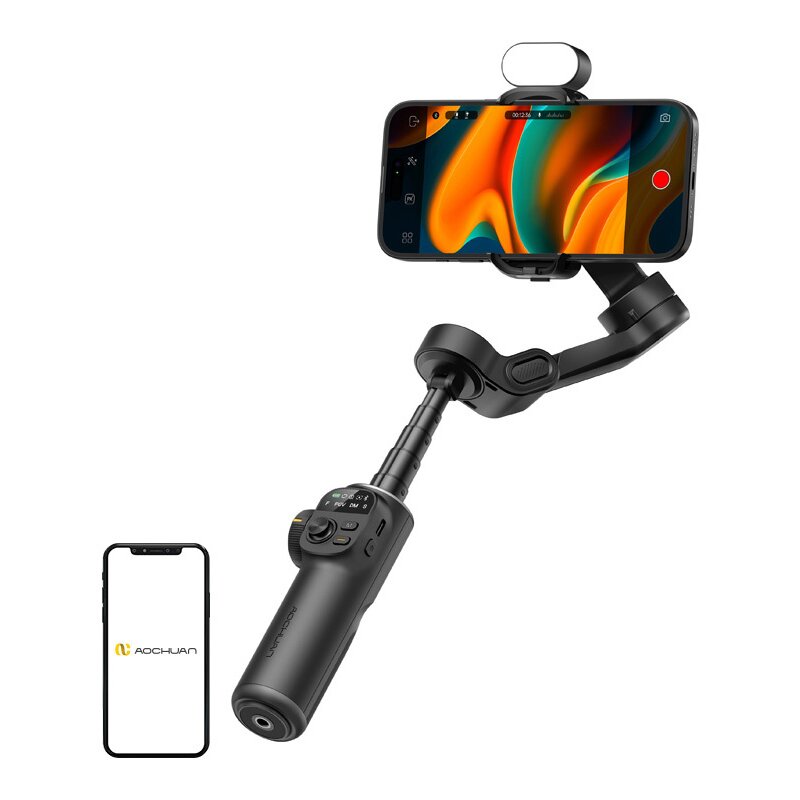 Gimbal AOCHUAN X2 z oświetleniem RGB Czarny