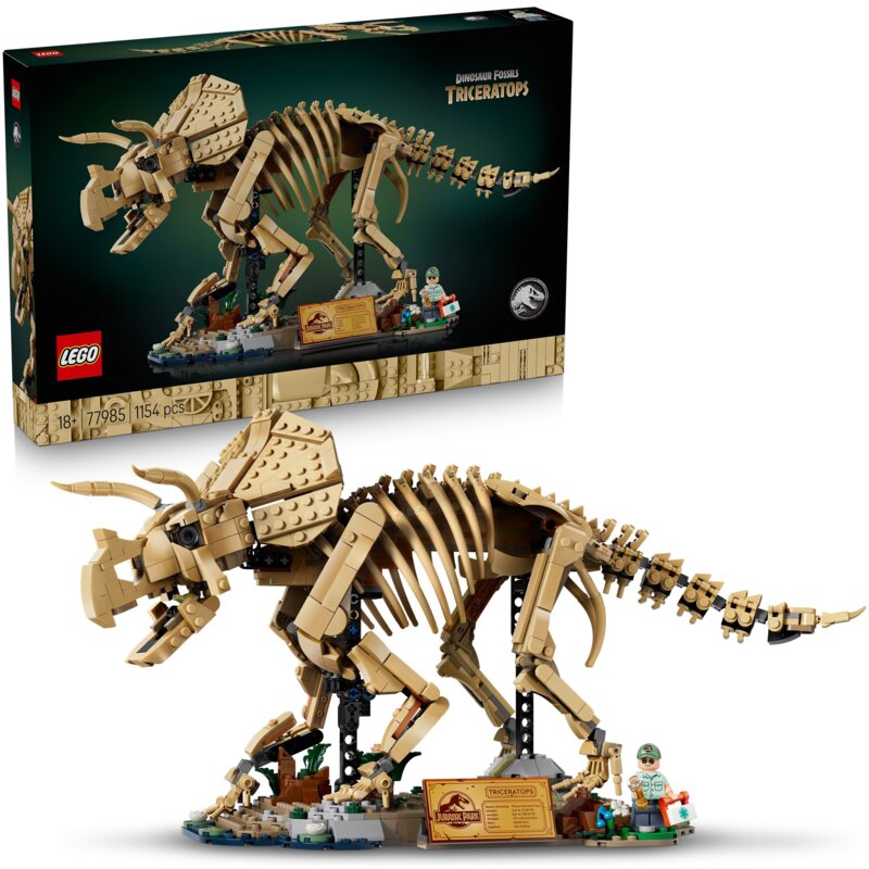 LEGO 77985 Jurassic World Szkielety dinozaurów: triceratops