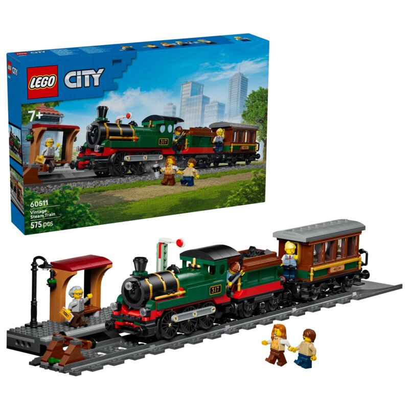 LEGO 60511 City Retro pociąg z lokomotywą parową