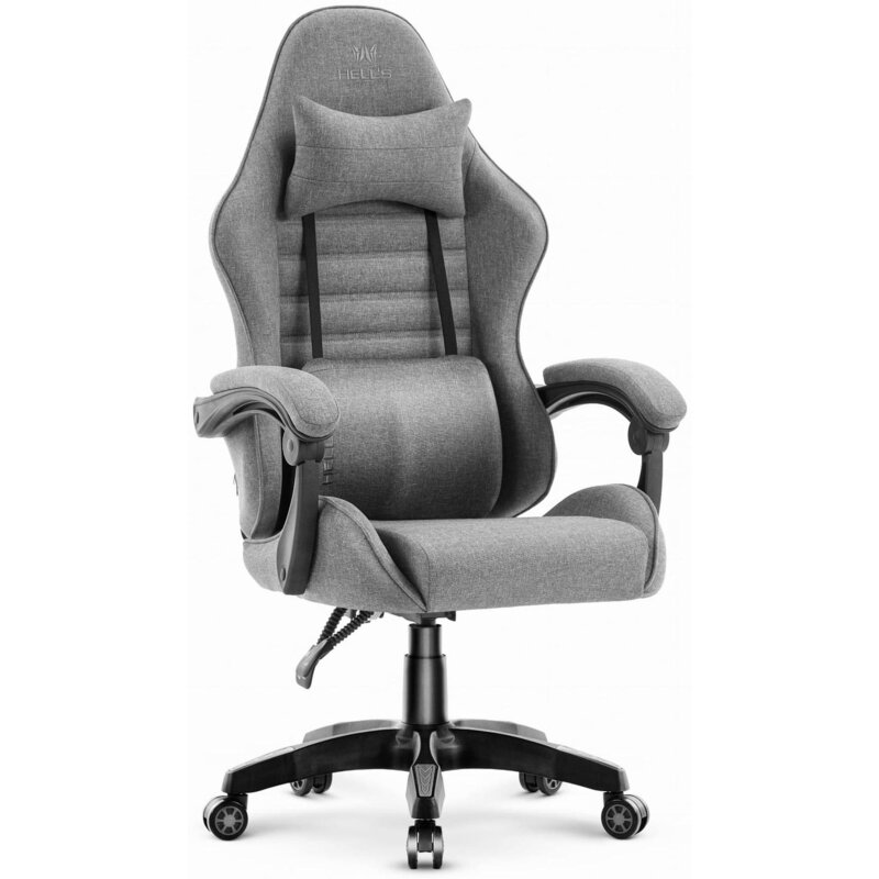 Fotel gamingowy HELL'S CHAIR HC-1003 2.0 Tkanina Szaro-czarny