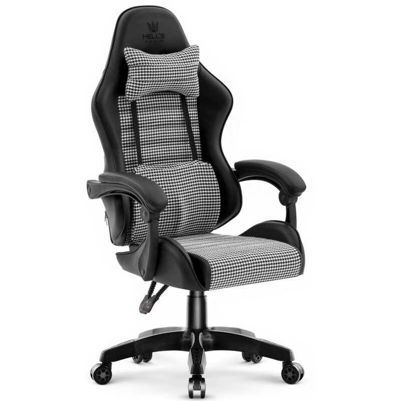 Fotel gamingowy HELL'S CHAIR HC-1003 2.0 Czarno-biały