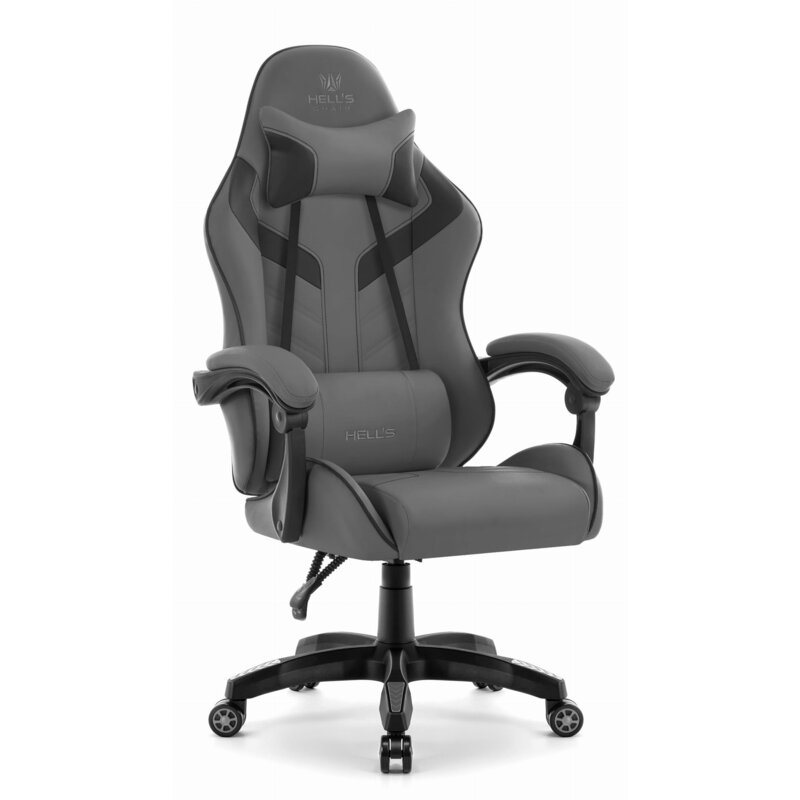 Fotel gamingowy HELL'S CHAIR HC-1007 2.0 Szaro-czarny