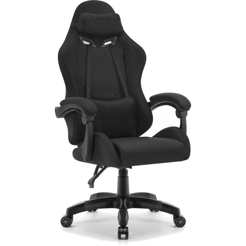 Fotel gamingowy HELL'S CHAIR HC-1012 Tkanina Czarny