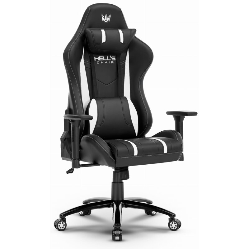 Fotel gamingowy HELL'S CHAIR HC-1013 Czarno-biały