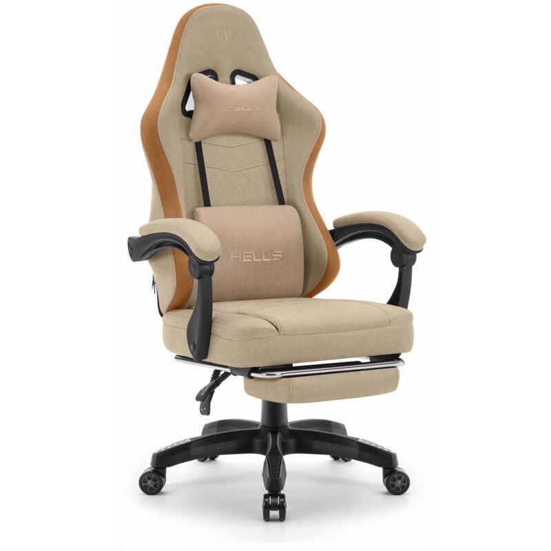 Fotel gamingowy HELL'S CHAIR HC-1015 Beżowy