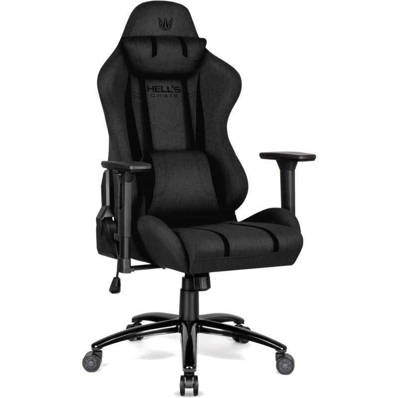 Fotel gamingowy HELL'S CHAIR HC-1013 Tkanina Czarny