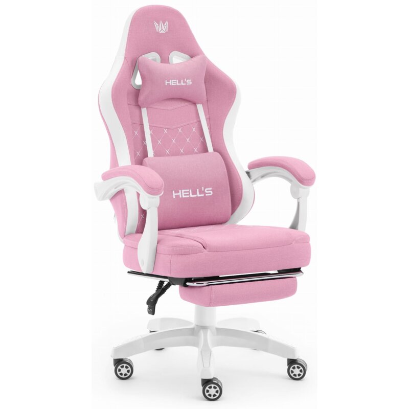 Fotel gamingowy HELL'S CHAIR HC-1015 Różowo-biały