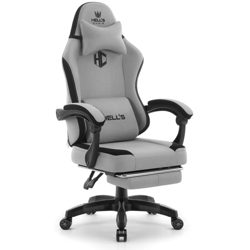 Fotel gamingowy HELL'S CHAIR HC-1016 Szaro-czarny