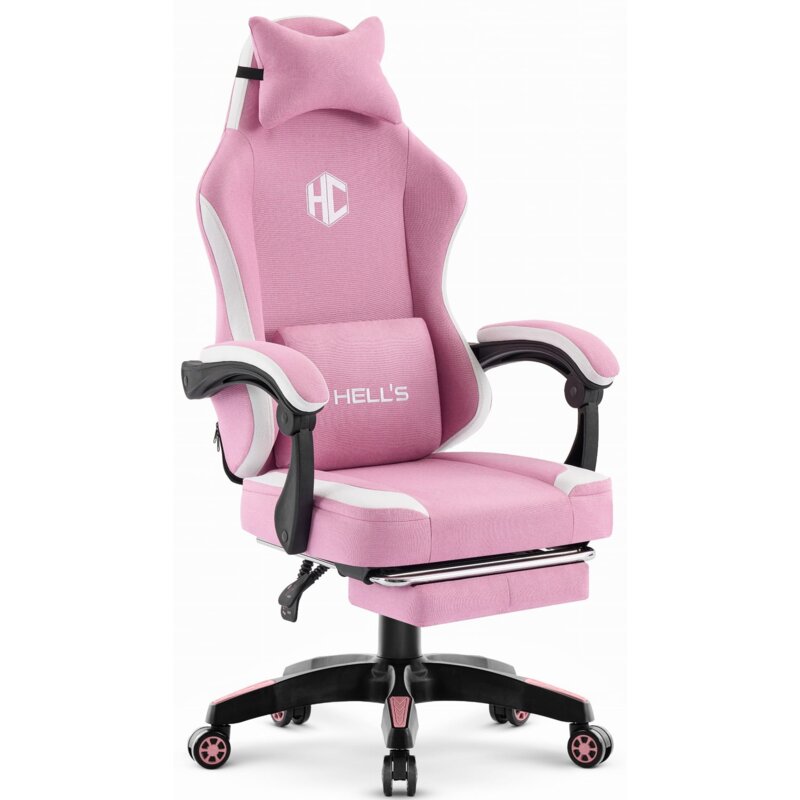 Fotel gamingowy HELL'S CHAIR HC-1016 Różowy