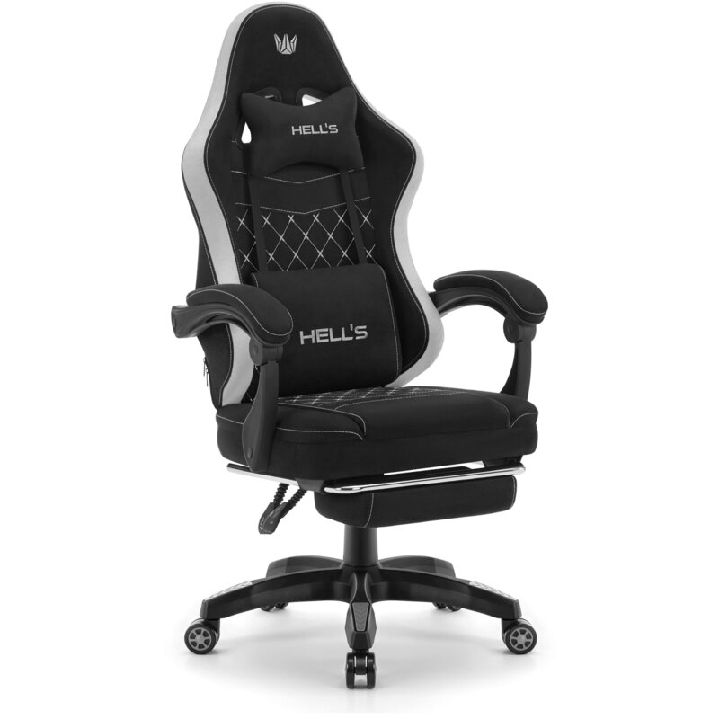 Fotel gamingowy HELL'S CHAIR HC-1015 Czarno-szary