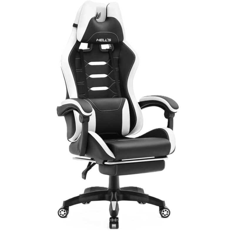 Fotel gamingowy HELL'S CHAIR HC-1039 2.0 Czarno-biały