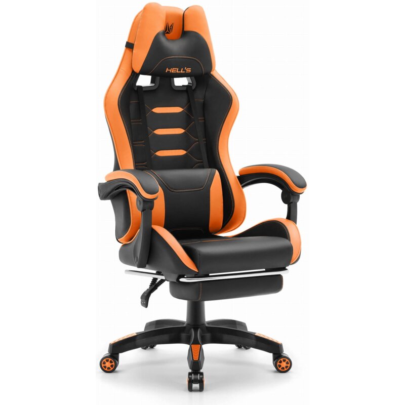 Fotel gamingowy HELL'S CHAIR HC-1039 2.0 Czarno-pomarańczowy