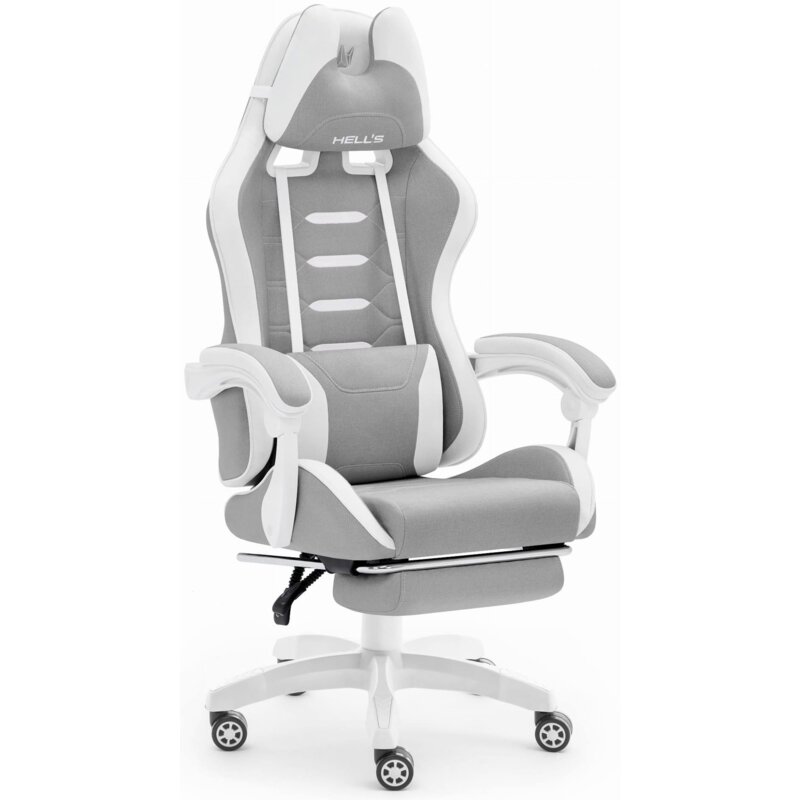 Fotel gamingowy HELL'S CHAIR HC-1039 2.0 Biało-szary