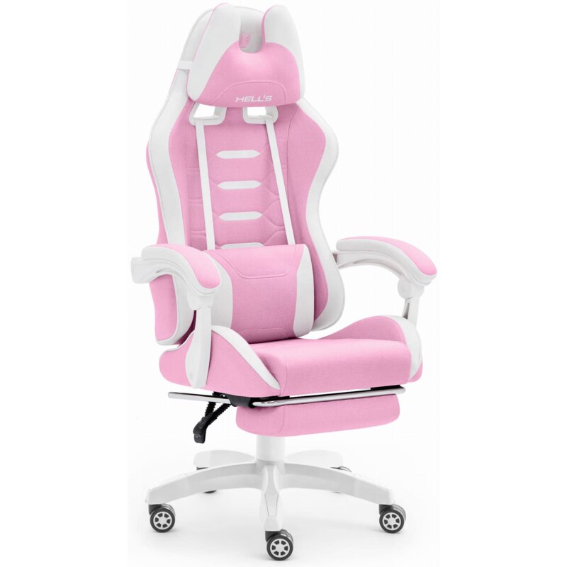 Fotel gamingowy HELL'S CHAIR HC-1039 2.0 Różowo-biały