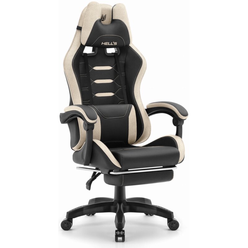 Fotel gamingowy HELL'S CHAIR HC-1039 2.0 Czarno-beżowy