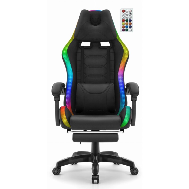 Fotel gamingowy HELL'S CHAIR HC-1039 2.0 Kids LED RGB Czarny