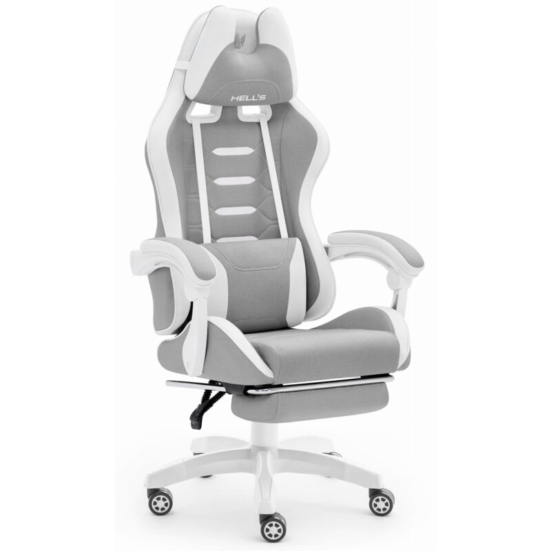 Fotel gamingowy HELL'S CHAIR HC-1039 2.0 Kids Szaro-biały