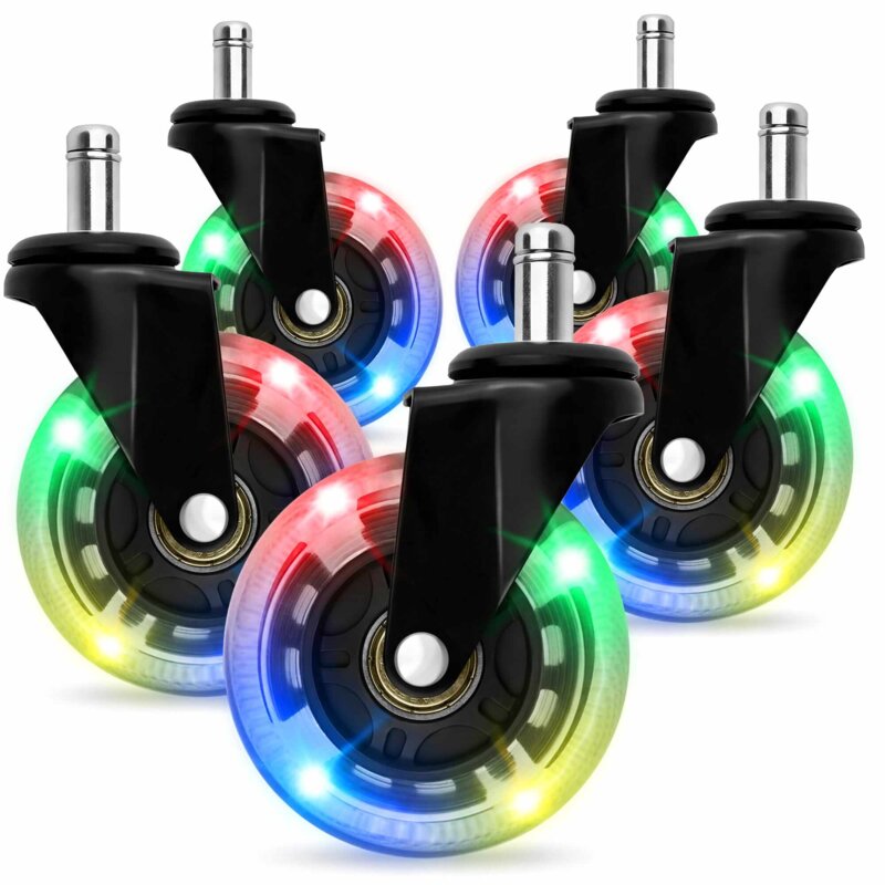 Kółka HELL'S CHAIR RollPro LED Czarny (5 szt.)