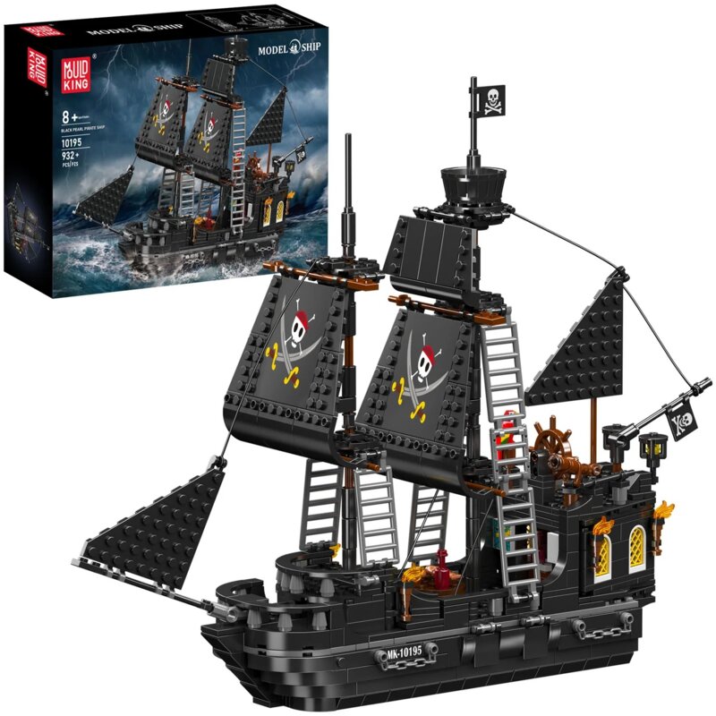 Klocki konstrukcyjne MOULD KING Model Ship Black Pearl Pirate Ship 10195