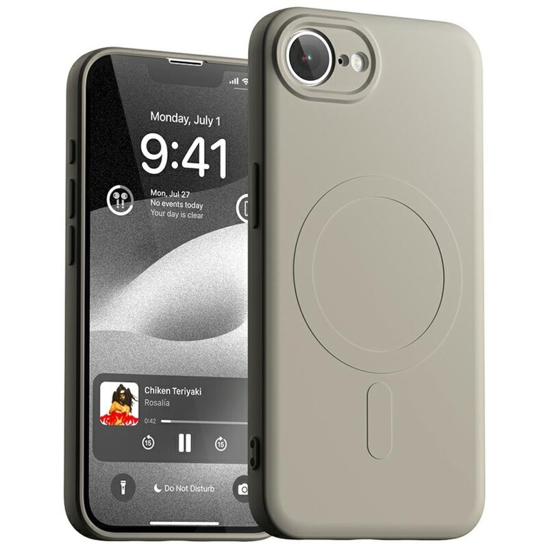 Etui MERCURY Semi-Silicone MagSafe do Apple iPhone 16e/17e Kamienny