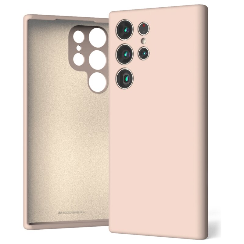 Etui MERCURY Silicone do Samsung Galaxy S23 Ultra Różowo-piaskowy
