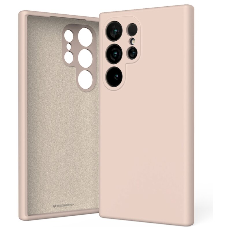 Etui MERCURY Silicone do Samsung Galaxy S24 Ultra Różowo-piaskowy